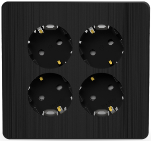 상도전기통신 Olivia 올리비아 블랙 둥근형 매입 측면접지 2개용 4구콘센트 16A 250V 배선기구